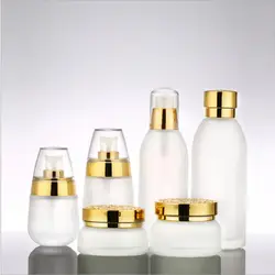 Косметический контейнер бутылка для многоразового использования матовое стекло бутыль спиртового лосьона яркий цвет серебристый