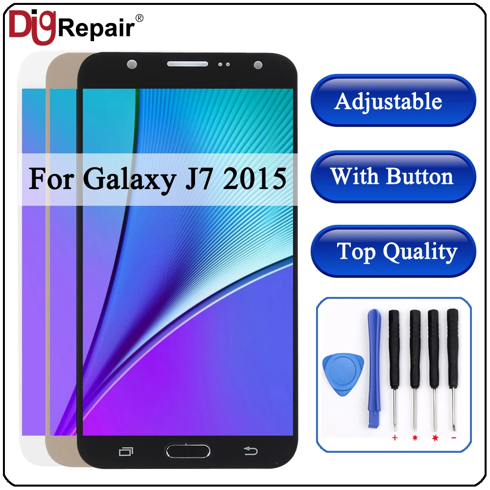 

j700f lcd For SAMSUNG GALAXY J7 2015 lcd J700 J700F Display Digitizer Touch Screen with Home Button j7 2015 display j700 display