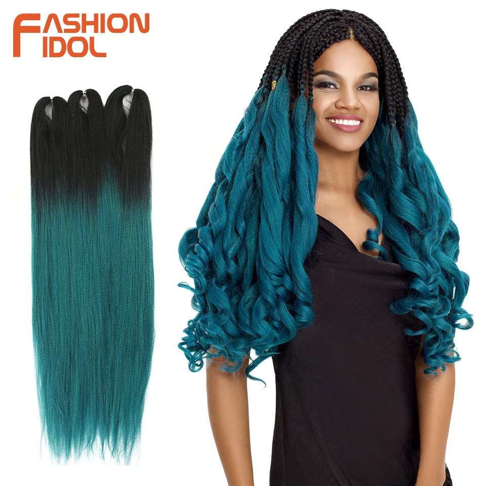 Fashion Idol Synthetic Braiding Hair Ombre Blue Kanekalon 65 Inch