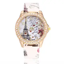 Diamond Позолоченные Личность каракули часы Аналоговые кварцевые наручные часы Роскошные Простой Стиль дизайнерский браслет часы