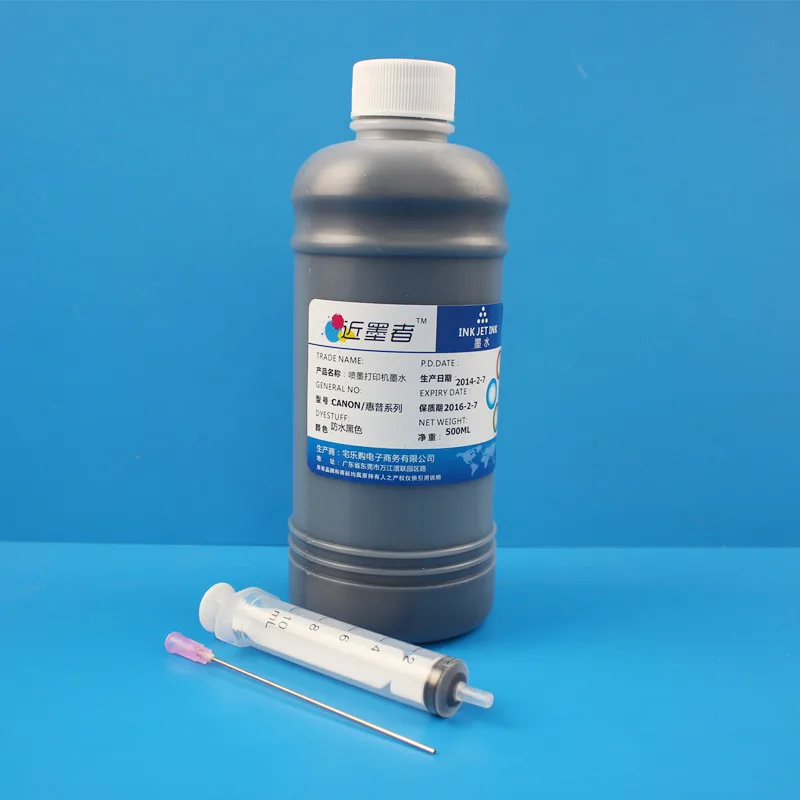 500ML Specialized Black Waterproof Ink kit for HP CANON Inkjet Printer
