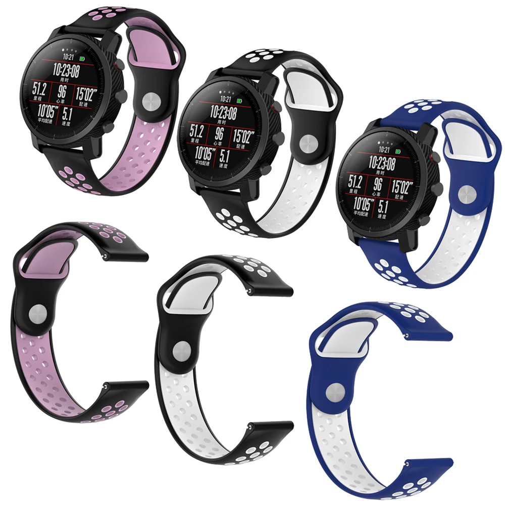 \ YHNUJM силиконовый ремешок Amazfit 2 браслеты браслет для Xiaomi Huami Stratos Pace ремень 22 мм