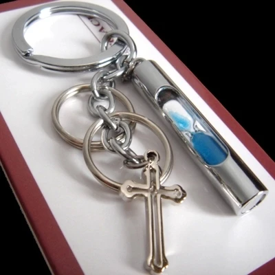 

hourglass keychain key ring high quality cross key chain llaveros mujer innovative chaveiro portachiavi bag charm christmas gift