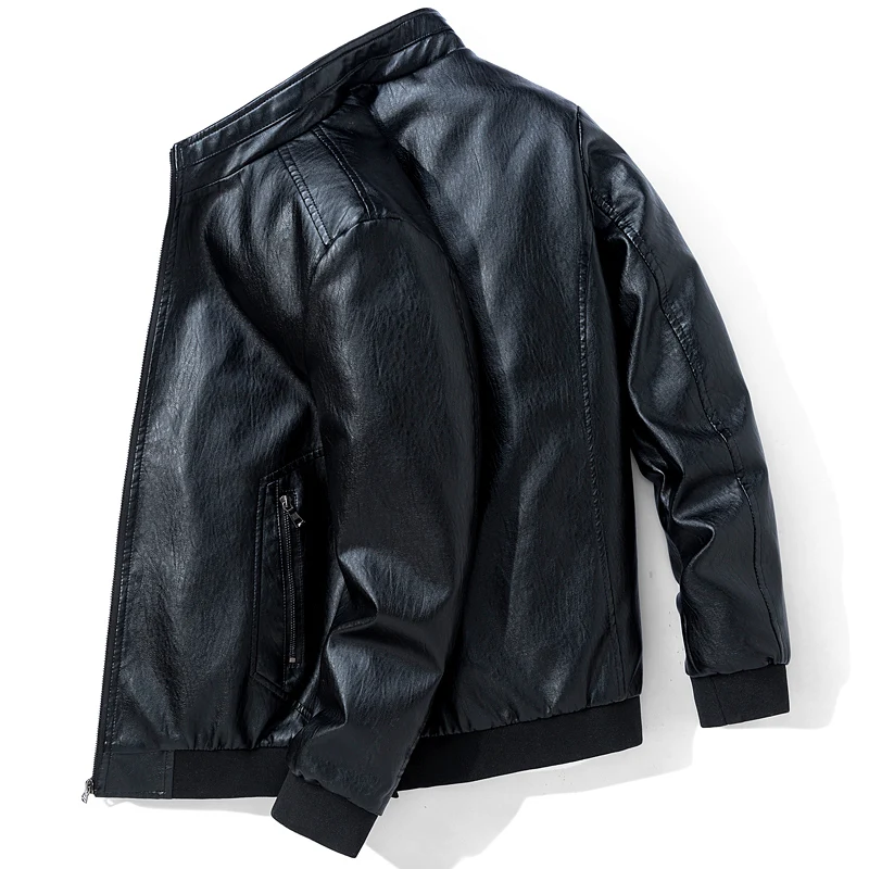Мужская куртка DAVYDAISY размера плюс 8XL 7XL 6XL 5XL, мужские Куртки из искусственной кожи со стоячим воротником, осенне-зимнее приталенное модное пальто JK106