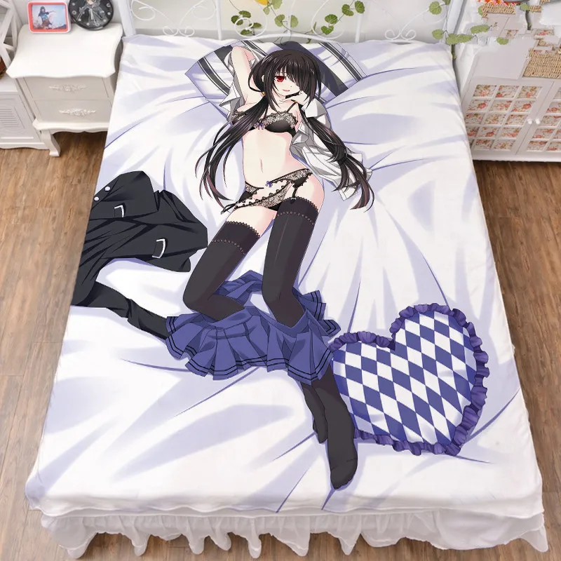 150x200 см японское аниме Дата Живая сексуальная девушка персонажи Tokisaki Kurumi кошмар Elohim простыня и одеяло летнее одеяло - Цвет: 2