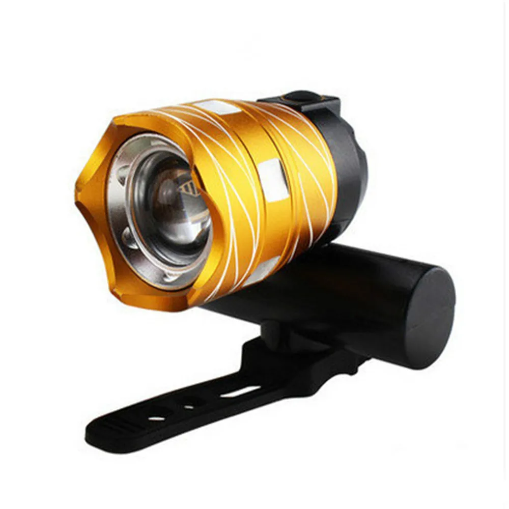 T6 светодиодный велосипедный головной светильник, светильник-вспышка с 3 режимами, фонарь USB 650 люмен, велосипедный светодиодный головной светильник, светильник-вспышка, 3 режима - Цвет: gold