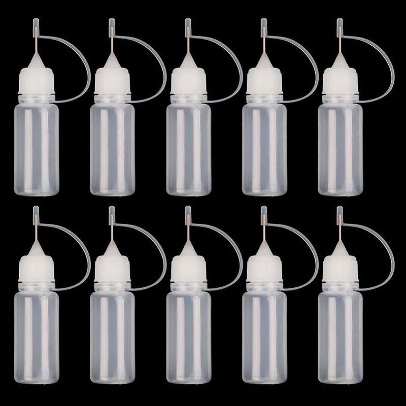 

10Pcs 10ML PE Glue Applicator Needle Squeeze Bottle for Paper Quilling DIY Scrapbooking Crafts 998
