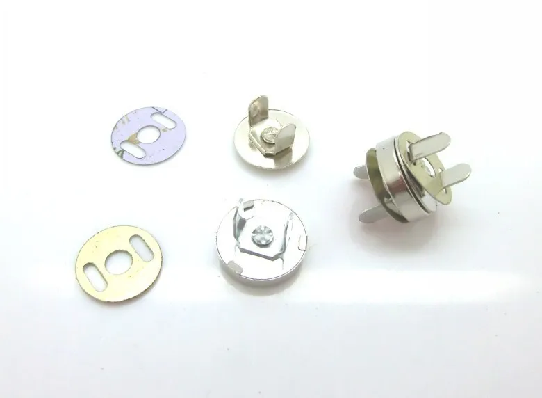50 комплектов Серебряных кнопок, магнитных застежек для кошелька, сумочки 14 мм(M00024x5