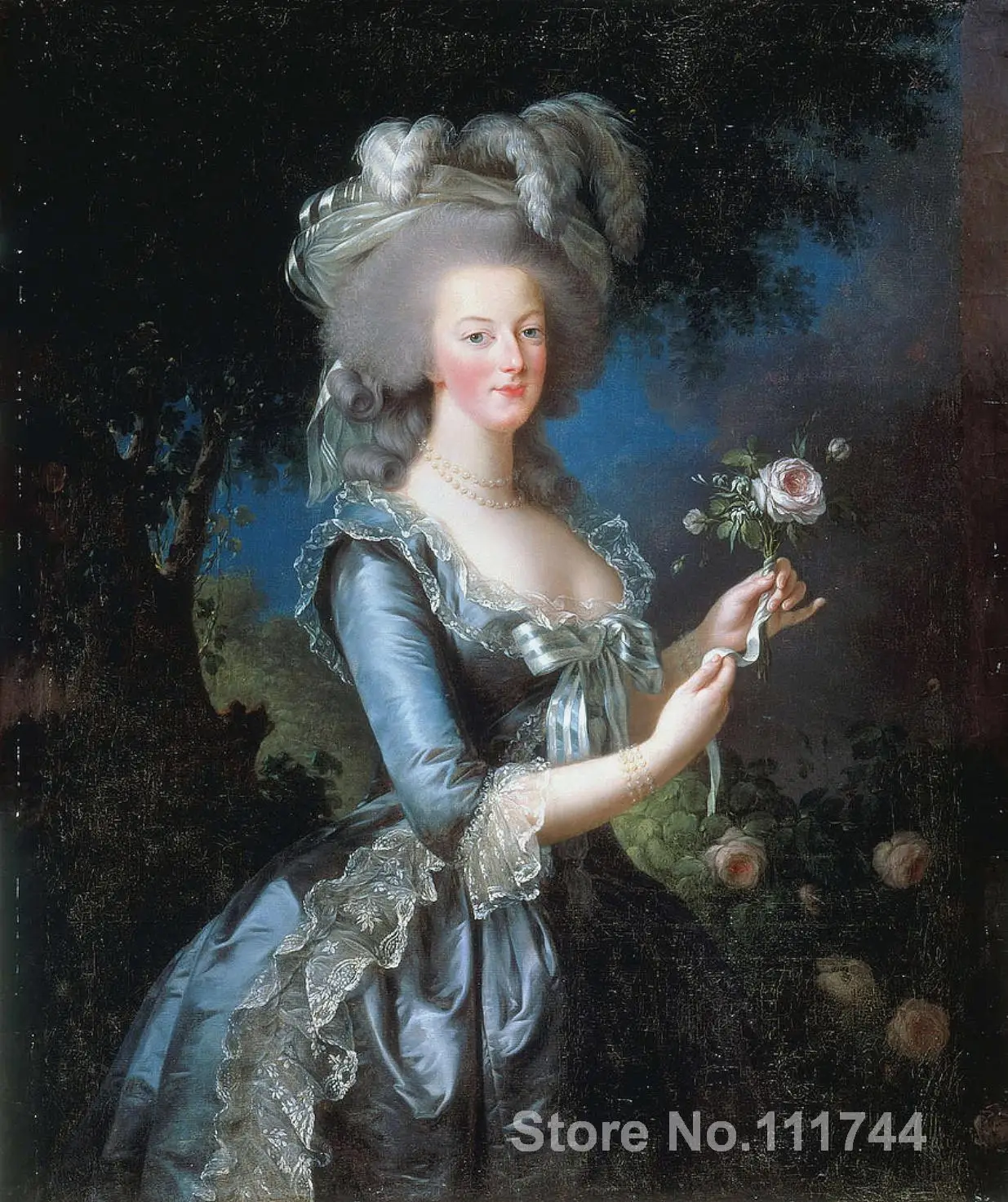 Женские картины Marie Antoinette с розой Elisabeth Vigee Lebrun искусство на холсте Высокое