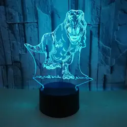 YIMIA новинка подарок USB 7 цветов Изменение Tyrannosaurus Rex модель светодиодный ночник 3D настольная Сенсорная лампа детский ночник
