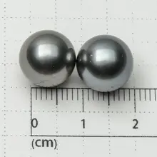 Круглый Серый Блеск ЮЖНОГО МОРЯ Tahitian культивированный свободные перла неразбуренные 2 шт. 11,1 мм