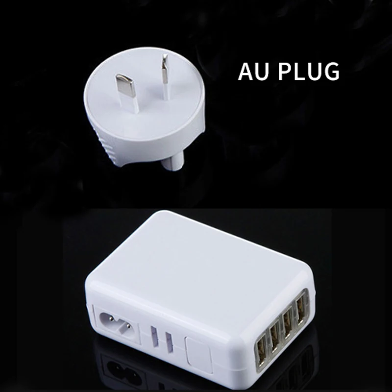 Универсальное 5В 2.1A 10 Вт 4 порта USB настенное зарядное устройство UK US AU EU