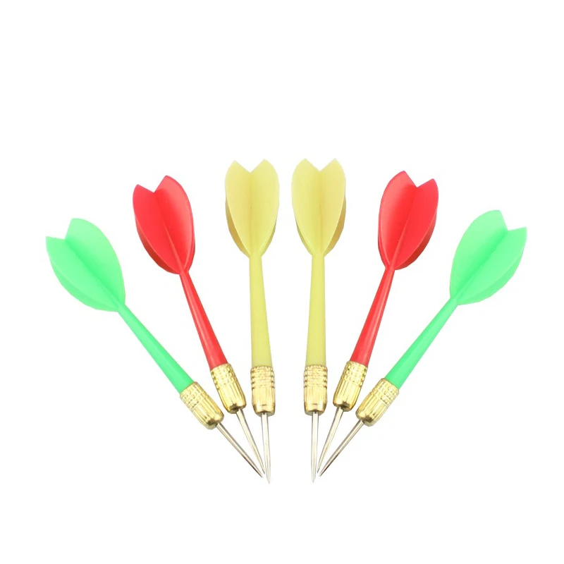 6PCS/set Color Plastic Wing Darts Needle Kids Tone Dart Steel Brass