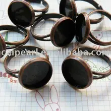 Регулируемая 19 мм Кольцевая основа пустой с 12 мм подушечкой Античная Медная фурнитура ювелирных изделий Аксессуары элементы крепления компоненты