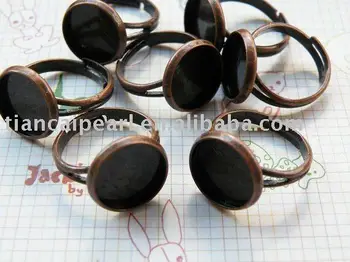 

adjustable 19mm ring base blank with 12mm pad antique copper Jewelry Findings Accessories Fittings Components