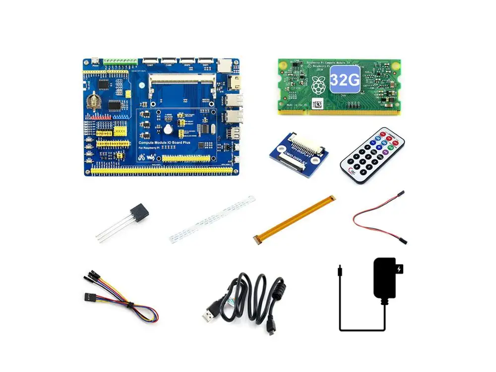 Raspberry Pi Compute Module 3+/32GB Development Kit type A, CM3+ IO Board, DS18B20, ИК-пульт дистанционного управления