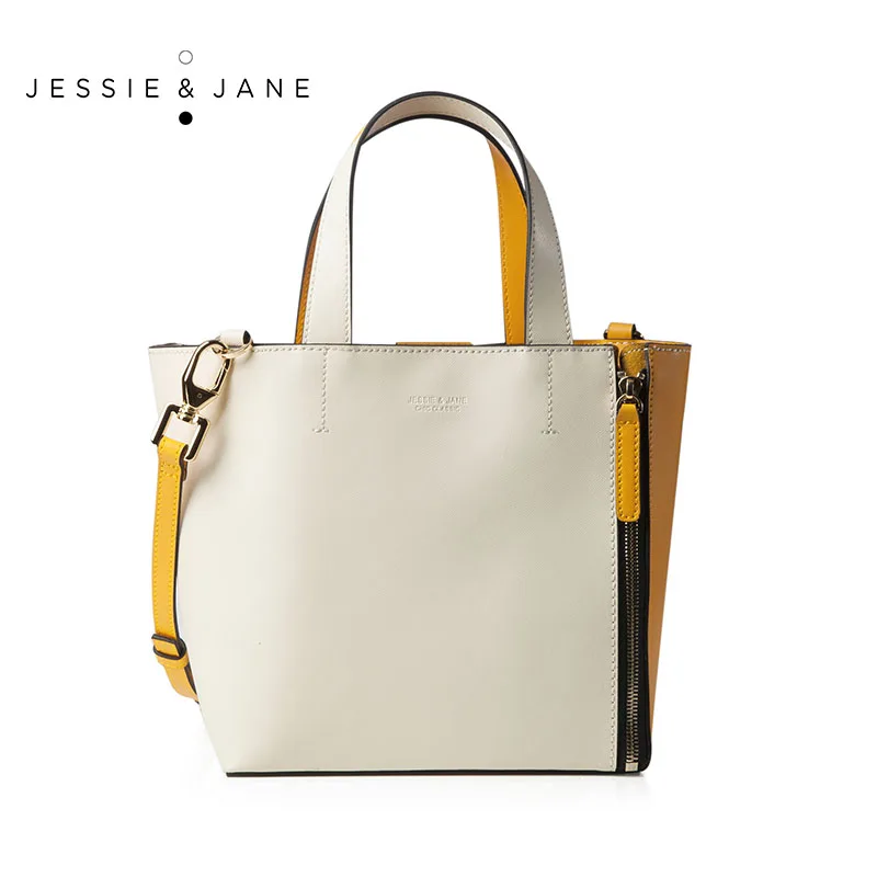 JESSIE JANE Designer Brand 2016 New Women s Small Double Faced Panneled Split Leather Totes 1299
