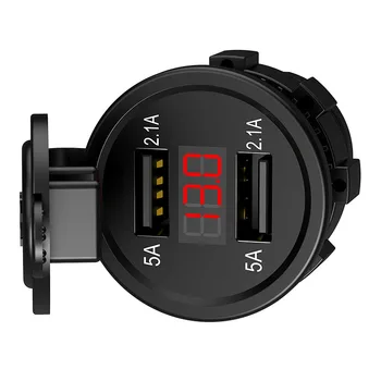 

New Motorcycle Dual Socket USB Charger Waterproof Power Outlet Charger with Voltage Display