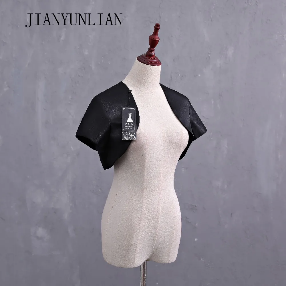 Customized Soft Satin Bolero Shrug Jacket Stole Wrap Shawl Tippet Short Sleeves Wedding Bolero for Women