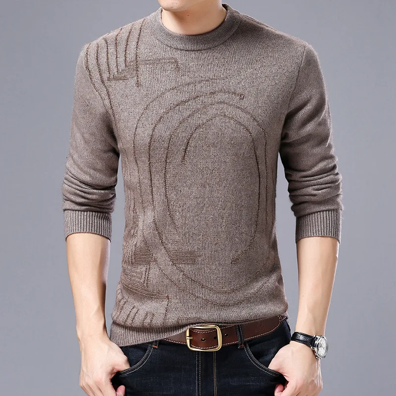 New Arrival High Quality 2018 Men Winter Jacquard Smart Casual Sweater Male Classic Long sleeve ...