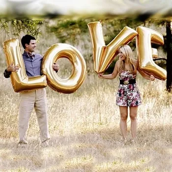 

Wholesale 12 SETS " I LOVE YOU" 40 Inch Large Big Foil Helium Letter Balloon For Valantine's Day and Wedding Party Decor