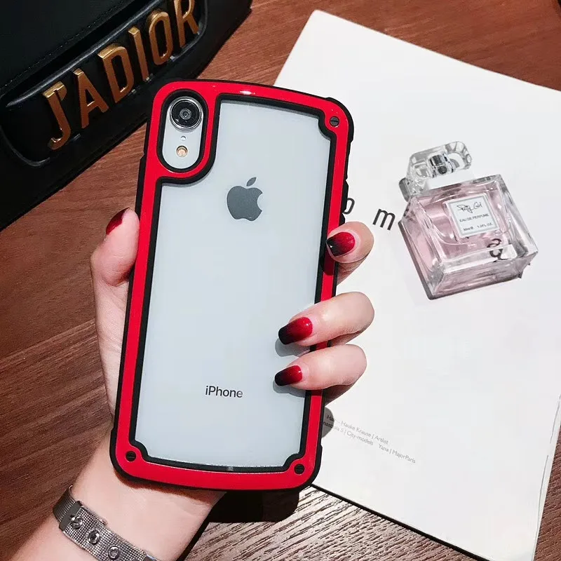 Прозрачный чехол JAMULAR с цветной рамкой для iPhone XS MAX X XR 7 8 6 6s Plus мягкий ТПУ защитный