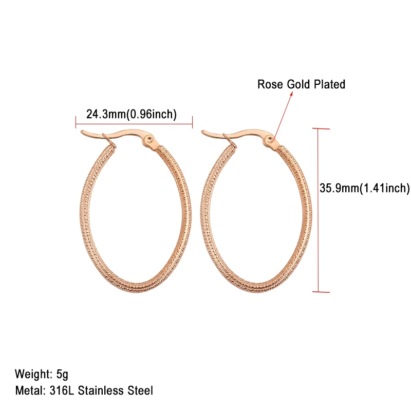 Серебряные/Золотые корейские серьги для женщин милая серьга-Кольцо из нержавеющей стали серьги Модные овальные современные ювелирные изделия вечерние подарки - Окраска металла: 1703 Rose