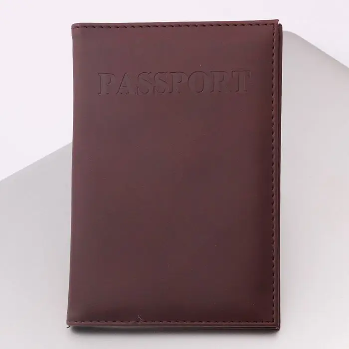 TRASSORY аллохроматический тисненый кожаный паспорт кошелек красочный органайзер для путешествий для паспорта сумка держатель папка - Цвет: Coffee