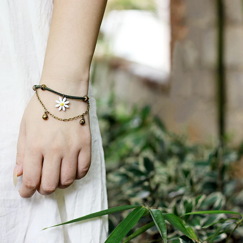 New Fashion Flower Chain & Link Bracelets Handmade Ceramic Jewelry For