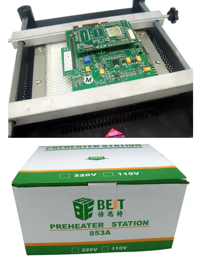 BST 853A 220V Цифровая паяльная станция высокой мощности ESD BGA паяльная станция PCB Распайка ИК Подогрев