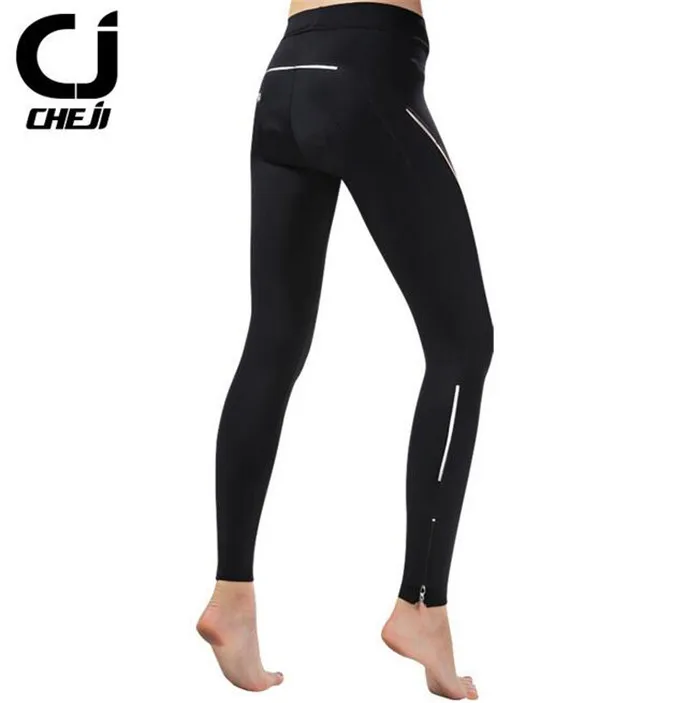 CHEJI Women's Cycling Shorts Mountain Bike Bicycle Pants 3D Padded Long Pants Tight Outdoor Riding Shorts