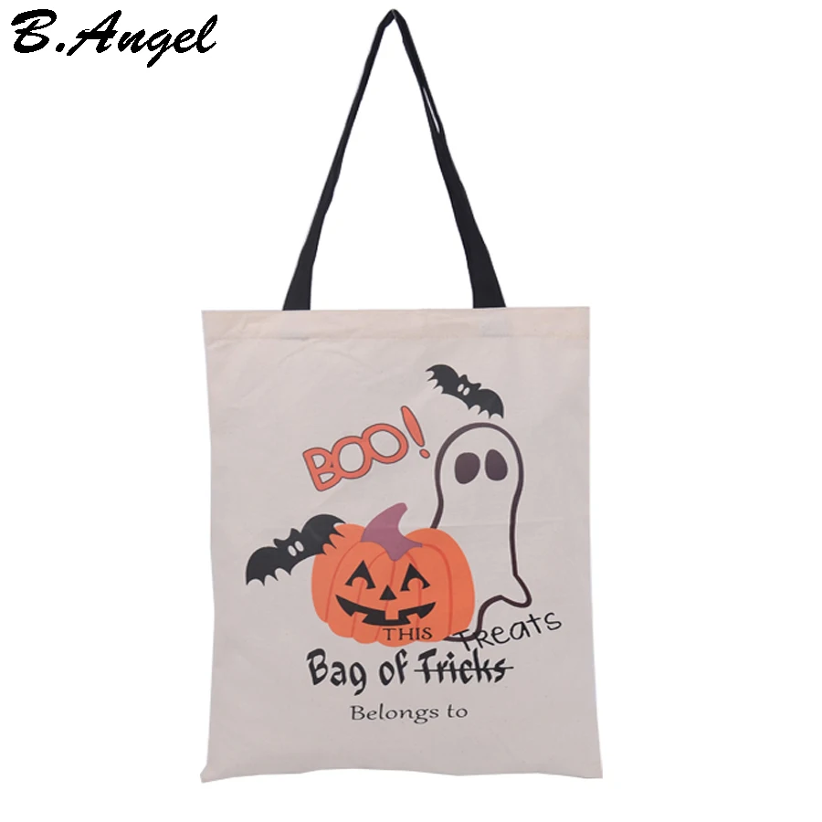 

6 Style High Quality Halloween Bag Halloween Candy Gift Bag Canvas Bag Pumpkin Party Handbag HK-S