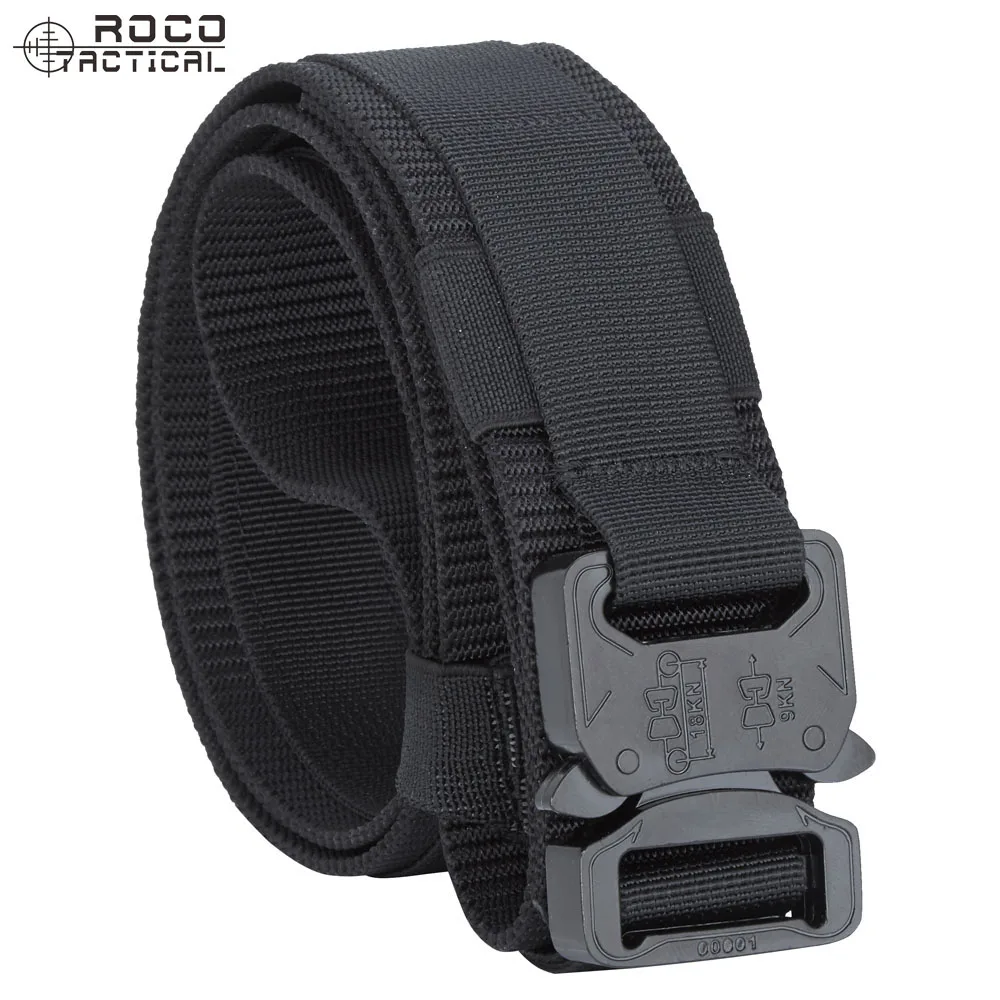 Mens Army Military Gun Belt Molle Operator Gun Pistol Belt Tactical Belt Airsoft Rigger Strap