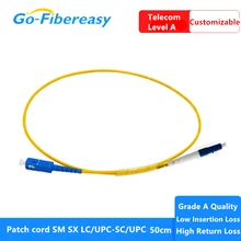 20 шт./лот fibra optica ftth патч-корд LC/UPC-SC/UPC SM симплекс волокно ПВХ кабель 2,0 мм 50 см