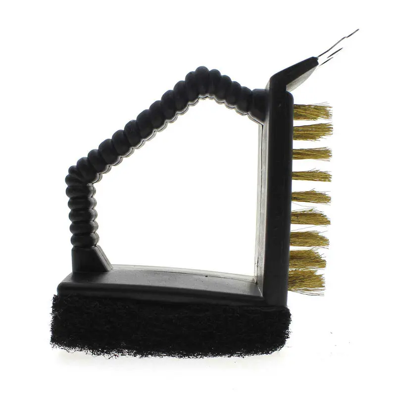 3 in 1 Steel Wire Barbecue Grill Cleaning Brush Cleaner Sponge Brusher