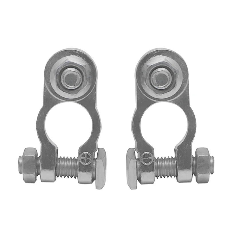 

2 Positive&Negative Cargo Type Zinc Coat Battery Terminals Clamp Connectors New