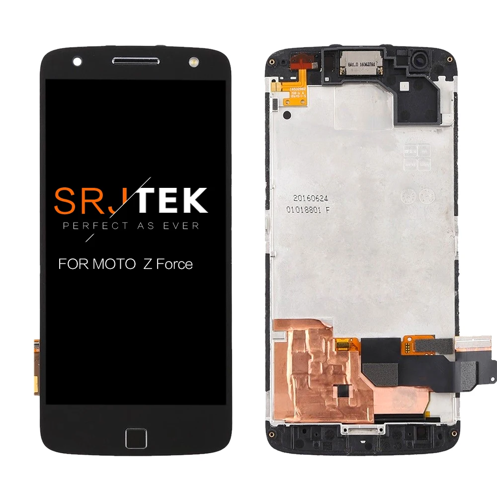 

For Motorola Moto Z Force Droid XT1650 LCD Display Touch Screen Digitizer Frame Replacement For Motorola Moto Z Force Droid LCD