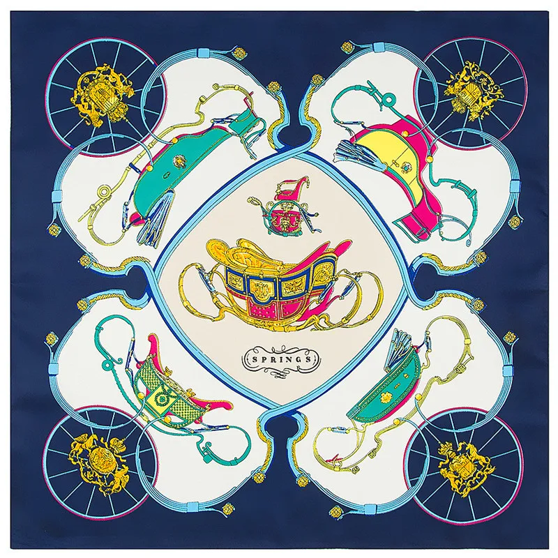 

2019 New Letter Springs Brand Women Twill Silk Scarf Horse Pattern Headband Carriage Print Scarf Fashion Small Square Scarves