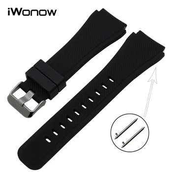 

22mm Silicone Rubber Watchband Quick Release for Samsung Galaxy Watch 46mm (SM-R800) Band Steel Clasp Strap Wrist Belt Bracelet