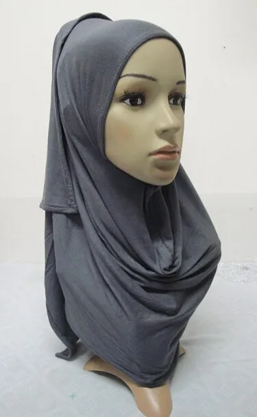 H836 Простой Большой размер Amira стиль натянуть Джерси-шарф хиджаб, быстрая