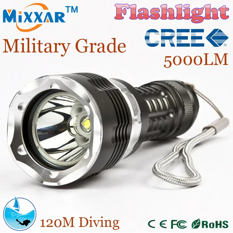 Specials Price RU ZK30 CREE XM-L2 Diving LED Flashlight 5000LM Zoomable torch lantern Dive Waterproof underwater 120m Military grade flashlight