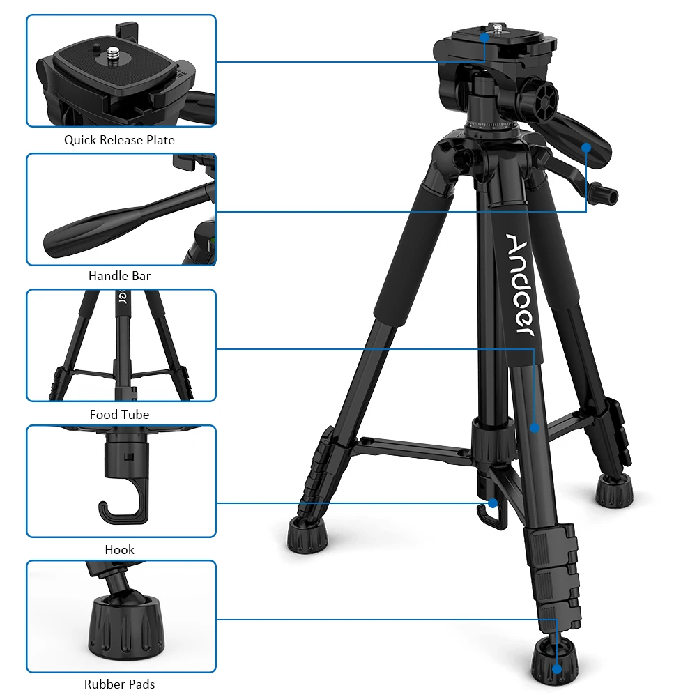 

Andoer WT3130 Protable camera Tripod for phone camera with 1/4" Screw Hole phone tripod camera stand for Canon Nikon Sony Camera
