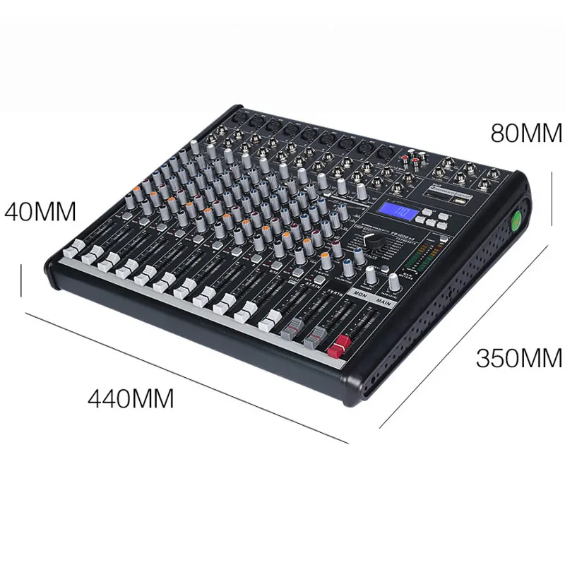12 Channel USB Mixer Professional Audio Mixer DJ