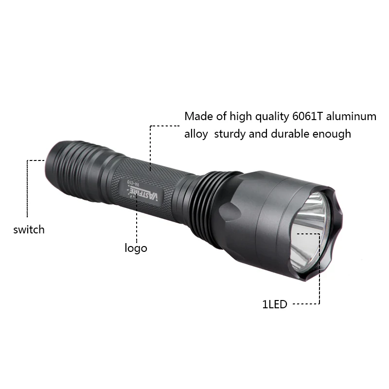 Luz ao ar Scout Tático Branco Led Caça Lanterna 20mm Picatinny Keymod Ferroviário Montar Pistola Arma Livre 10000lm Luz Xpl-v6 6 10000lm scout luz tático XPL-V6 branco led