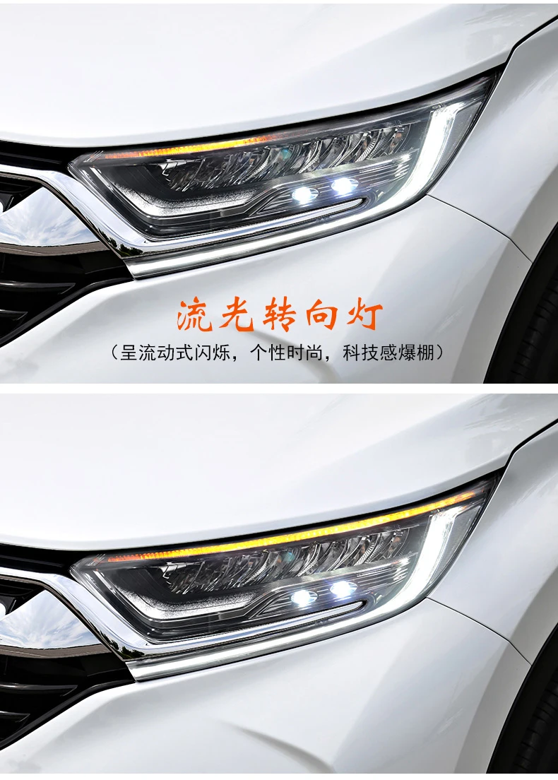 Автомобильный Стайлинг для Honda- CR-V CRV фары все светодиодный светодиодные дневные ходовые огни на передних фарах передний свет Bi-светодиодный объектив динамический turnsignal