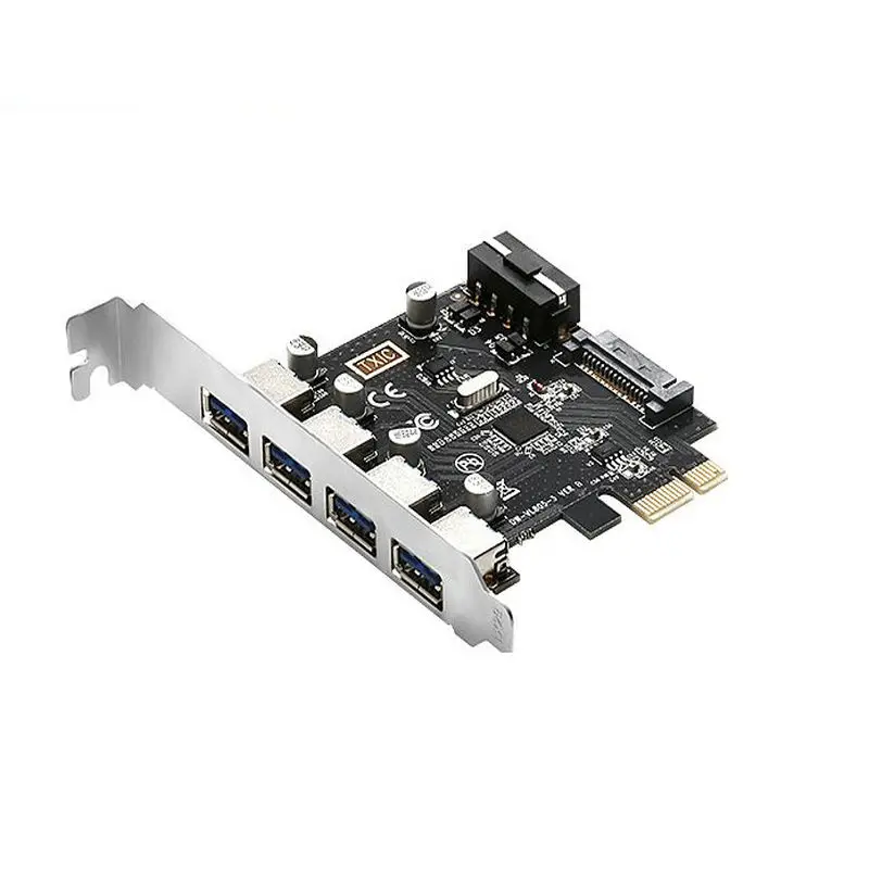 5Gpbs 4 port usb 3.0 PCIE riser card pci express add on card with 4pin IDE and sata 15P power