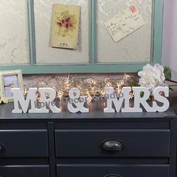 

Large Personalised 'Mr & Mrs' Wooden Letters wedding decoration letters