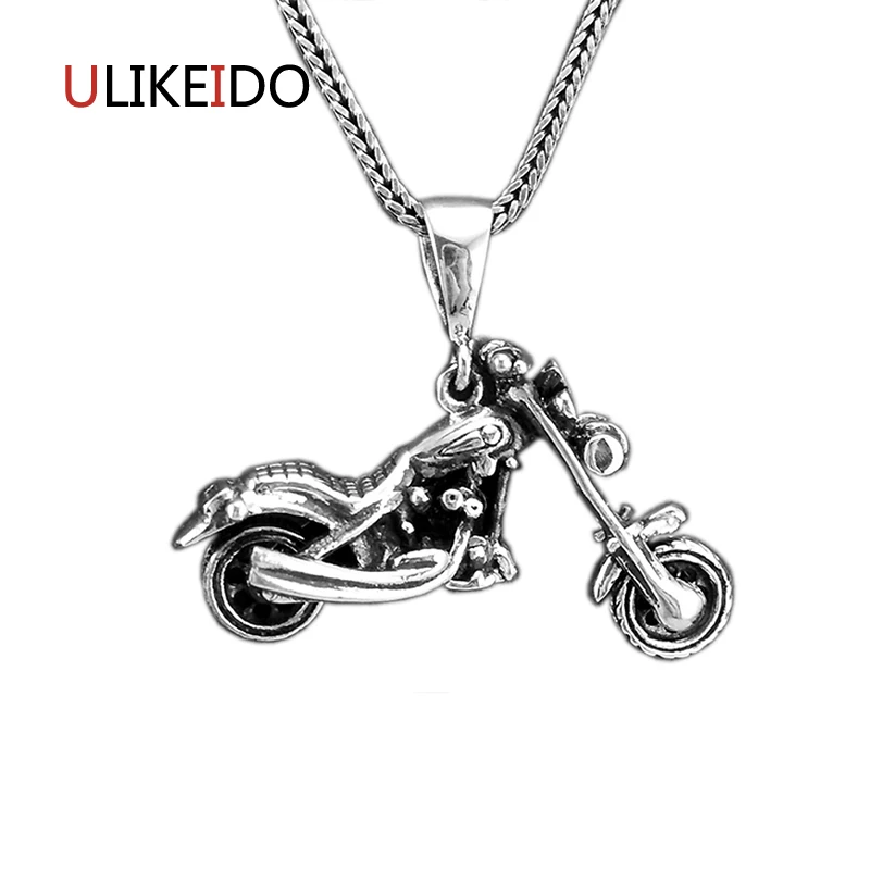 S925 Sterling Silver Jewelry Motorcycle Pendant Charms Punk Haulage