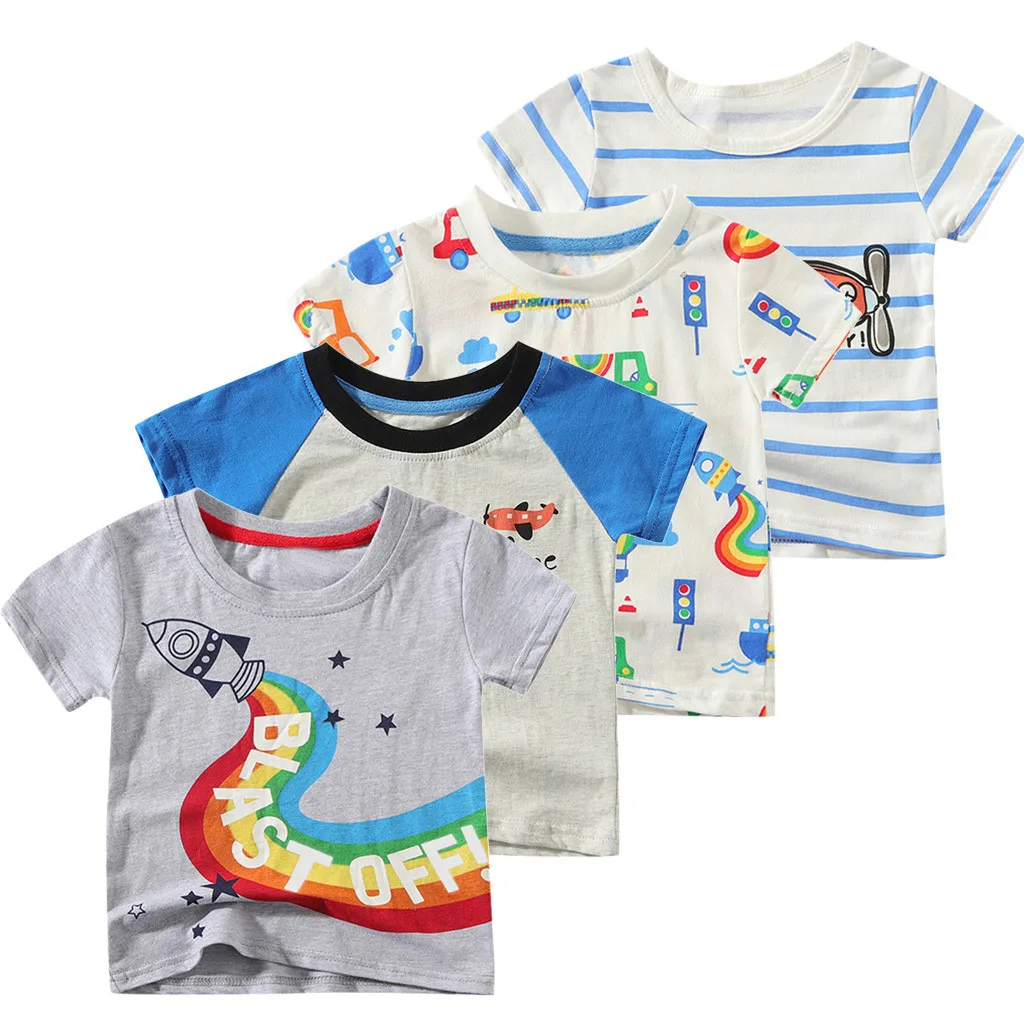 

Toddler Baby Boys T-shirt Children Kids Tops Clothing T-shirt Girl Cartoon Printed Infant Short Sleeve T-shirt Tops Clothes C611