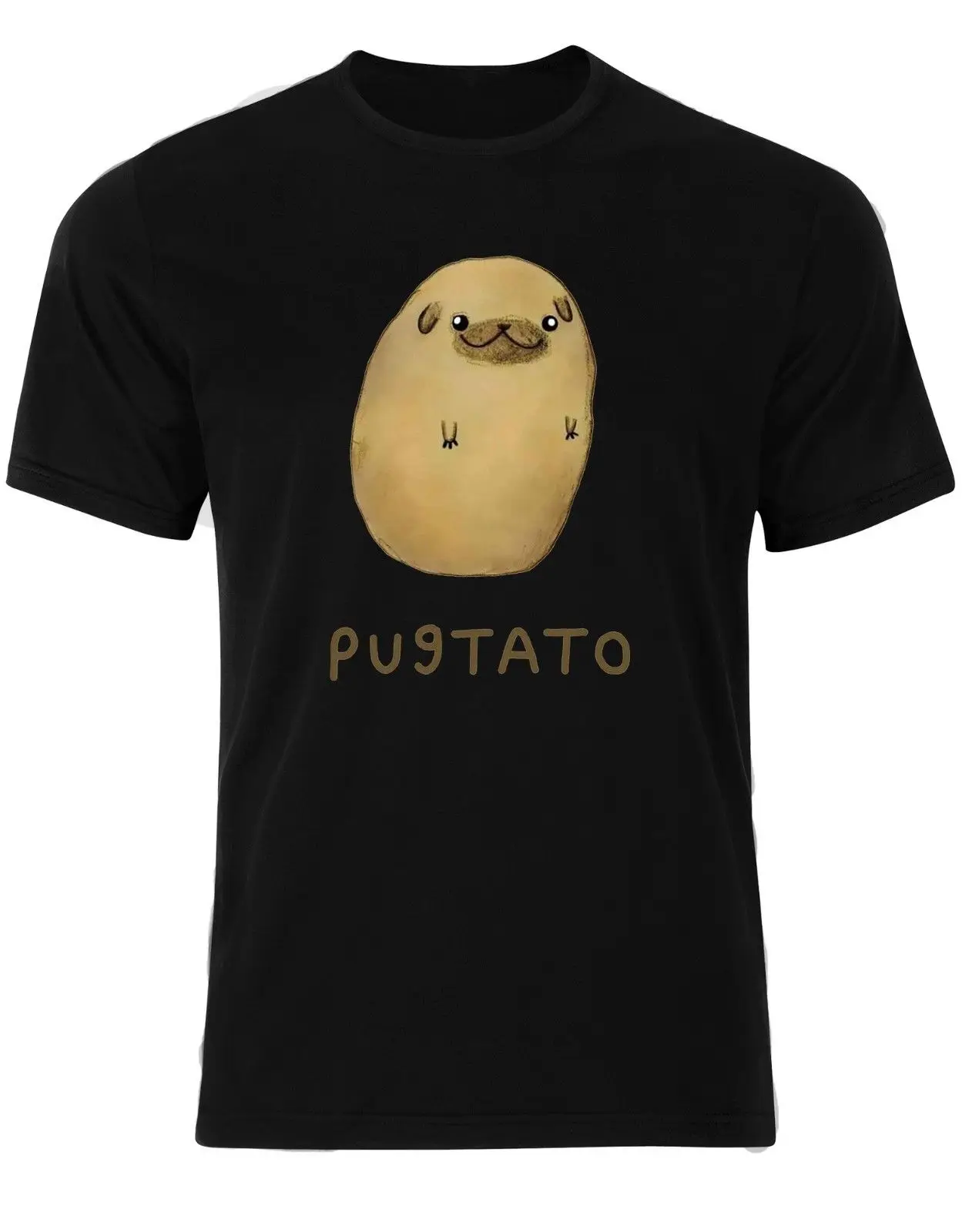 Pugtato Funny Dog Puppy Life Pet Friend Cute Potato Humor Cool Men T-shirt AM66 | Мужская одежда